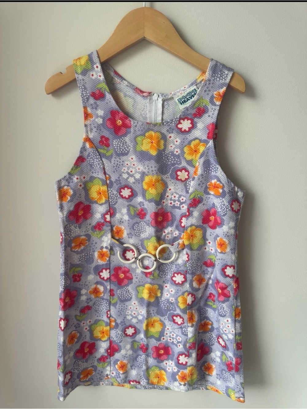 Vintage Blue Heaven Girls Floral Dress with Belt Detail Size 7